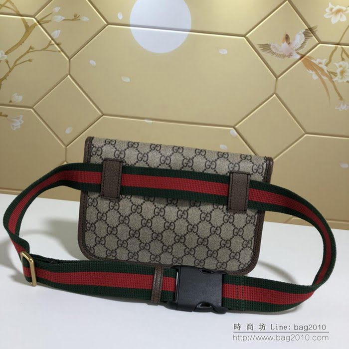 GUCCI古馳 新款 493930 Gucci腰包 古馳單肩包 Gucci斜挎包 古馳虎頭標胸包 pvc/啡棕  ydgq3426